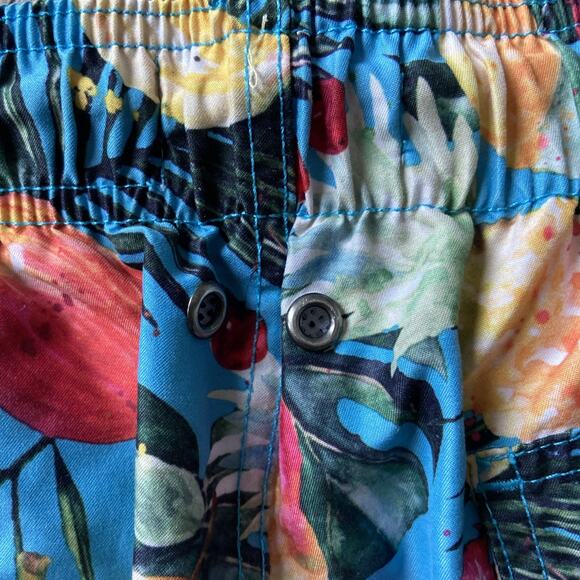 Trunks Surf Swim Co Shorts Mens S Blue Fruit Graphic Board Trunks Pkt Drawstring - Picture 11 of 16